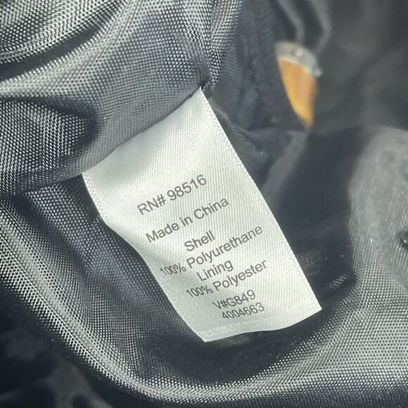 Coldwater Creek Black Polyurethane Hobo Shoulder Bag Purse Bamboo Trim Handles - Picture 6 of 9